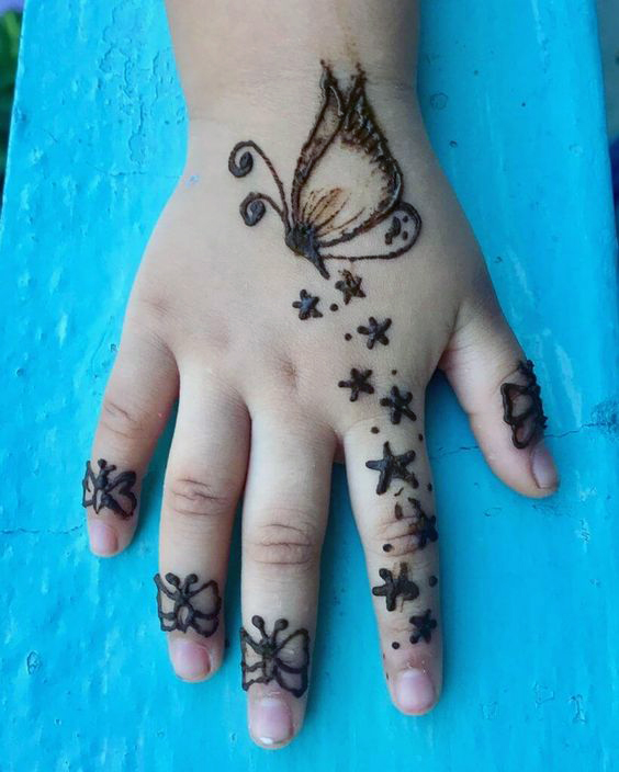 simple mehndi designs for kids 7